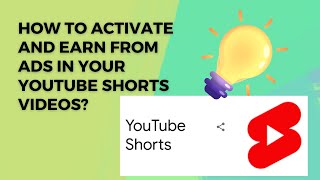 HOW TO ACTIVATE and EARN from ADS in Your YOUTUBE SHORTS VIDEOS || SHORTS FEED ADS