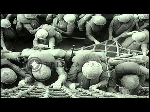 United States Marines head for security duty and land on a beach north of Danang ...HD Stock Footage