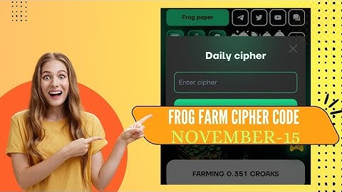 Frog Farm Daily Cipher Code | November:- 15 Daily Cipher Code #frogfarm