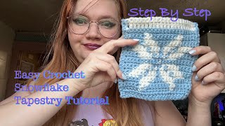 Easy Crochet Snowflake Tapestry Tutorial💙❄️  Guía