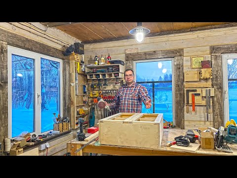 Делаю новую мебель для дома прадеда. Эксперимент со светом в бревенчатой комнате