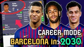 2000 likes :) .... barcelona in the year 2030!!!! of career mode....
neymar, dybala, mbappe, pulisic!!!! and world cup 2030 with france!!!!
thanks for yo...