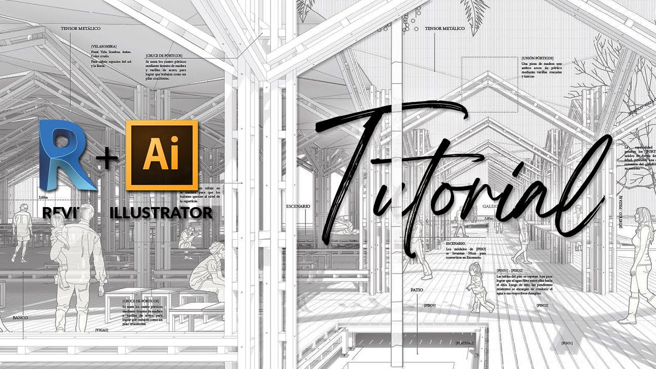 Imagen técnica arquitectónica PASO A PASO (explicado) [Revit + Illustrator] Tutorial Arquitectura