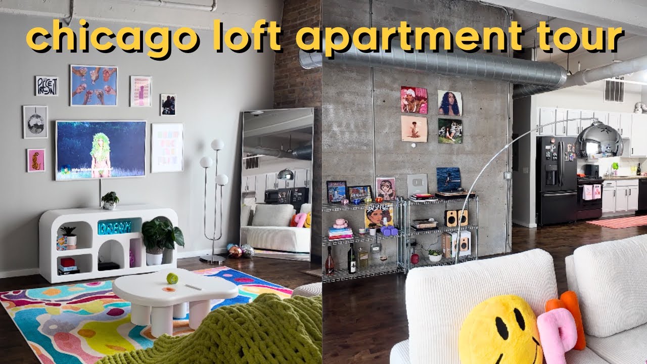 my chicago loft apartment tour | 1033 sq ft, colorful & maximalist ...