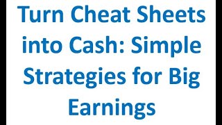 Celebrity Turn Cheat Sheets into Cash: Simple Strategies for Big Earnings Profile