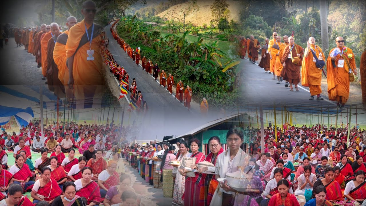 দুপুরবেলা, কুতুকছড়ি মাউরুম কলেজ এলাকা থেকে। ধর্মযাত্রা: প্রধান সড়ক দিয়ে.. ঘিলাছড়ির অভিমুখে পদযাত্রা।