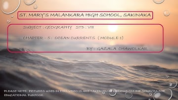 Standard: VIII, Subject: Geography, Topic: Ocean Currents Module-1