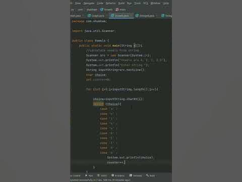 Finding Vowels from the given string using java program # ...