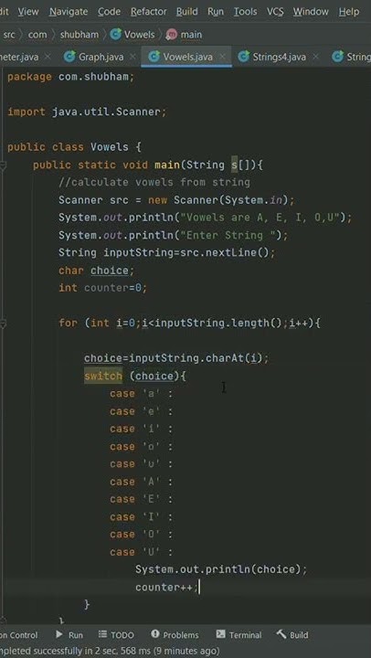 Finding Vowels from the given string using java program # ...