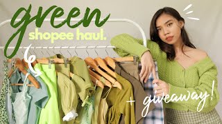 GREEN SHOPEE HAUL! + Huge Giveaway (CLOSED) ! 💚 screenshot 1