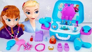 Disney Elsa and Anna Toys Unboxing | Elsa Styling Head Toy | Ice Makeup Playset | Anna Spin & Reveal