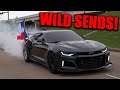 THESE MUSCLE CARS GOT WILD LEAVING THE CAR SHOW! - HELLCAT NEAR CRASH, BURNOUTS, &amp; MORE!