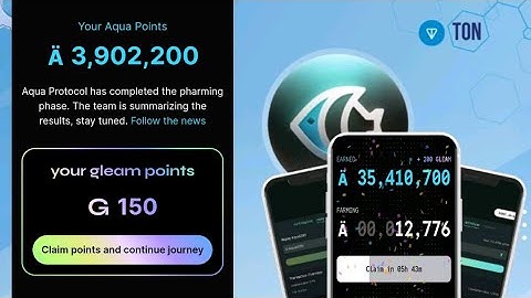 Gleam - Aqua Protocol withdrawal To Ton wallet start || Aqua mining RoadMap।Aqua Wallet Connect