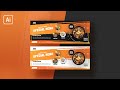 Illustrator Tutorial  | Simple Web Banner Design | Food Restaurant