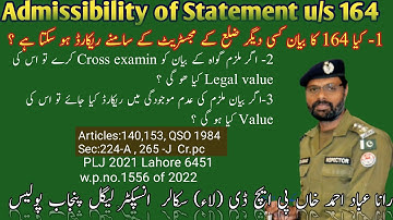 Admissibility Statement under section 164 Cr.pc|