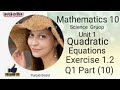 MathS 10 Unit 1 Ex 1.2 Q1 part (10) Quadratic Equations (Punjab board)
