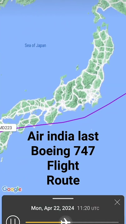 Air india last Boeing 747 Flight Route From Mumbai (BOM) to Evertt (PAE)