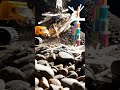 Mini Construction Mayhem: Excavator Demolishes Straw Tower! 🚧