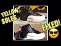 Yellow Soles on Jordan 12 Playoffs - Fixed OMG! - ICY WHITE!
