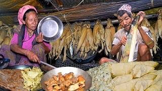 Bamboo Shoots, Fresh Bread, Pork gravy cooking & Eating @TheRuralLifeNepal