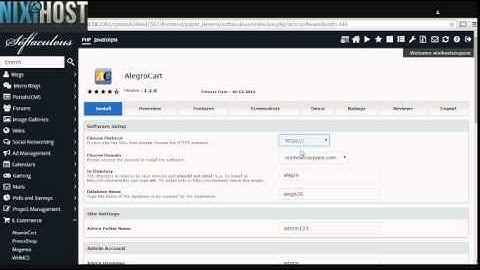 Instaling Alegrocart with Softaculous in cPanel