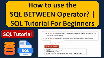 How to use the SQL BETWEEN Operator? | SQL Tutorial For Beginners | Learn SQL