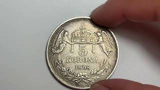 1908 5 Korona Hungary