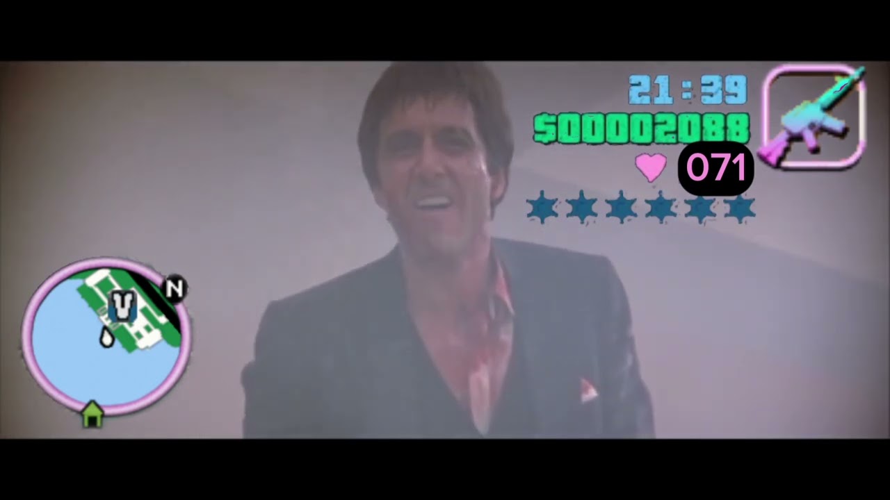 Final Battle from Scarface (but it's GTA Vice city)