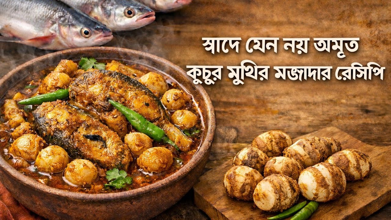 স্বাদ যেন নয় অমৃত।মাছ দিয়ে কচুর মুখির রান্নার গোপন পদ্ধতি ⁉️😋