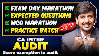 Update on MCQ Marathon & Priority Questions - CA Inter Students | Score Exemption in Audit