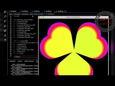 Heart design python turtle art 💡💡#python #coding #programming #youtube