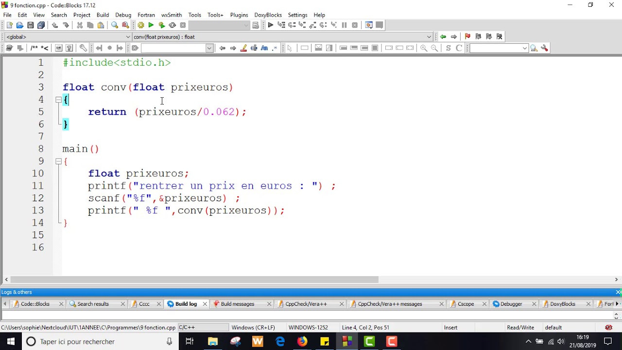 fonctions en C - YouTube