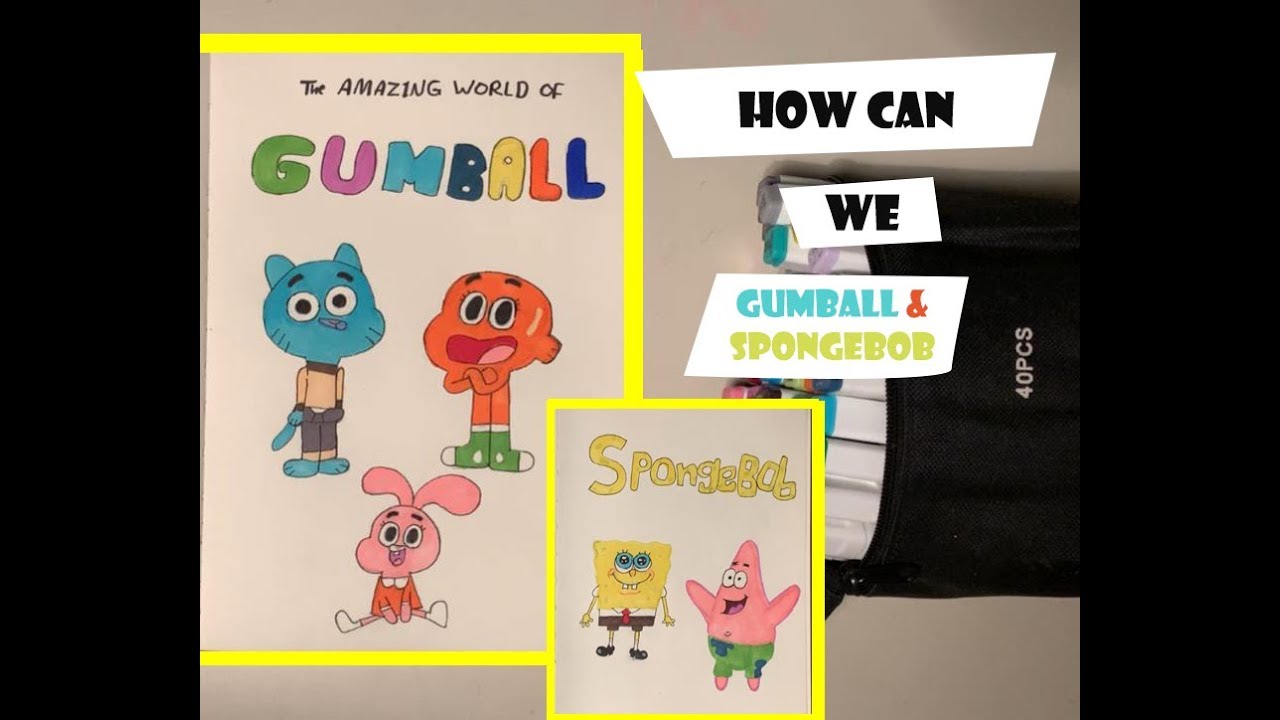 How can we draw SpongeBob&gumball cartoone#1