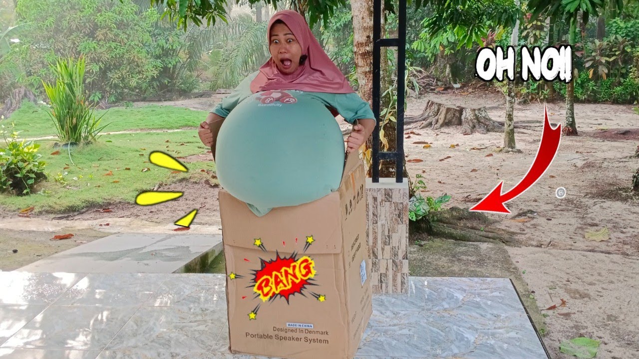 Drama parodi‼️❤tingkah lucu mama pompa balon jumbo dalam kotak sampai meletus....