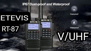 RETEVIS RT87 - DUAL BAND V/UHF TRANSCEIVER & SOFTWARE