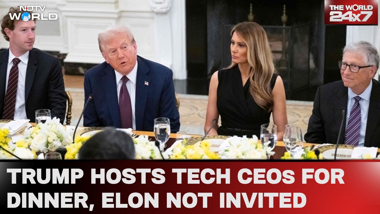 Trump Dinner | Trump Hosts Tech CEOs For Dinner At White House, Elon ...