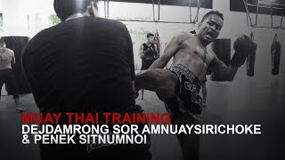 Muay Thai World Champion Dejdamrong Sor Amnuaysirichoke Smashes The Pads!