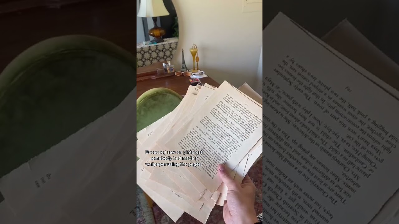 I Made A Vintage Book Wall Diy At Home tiktok rosemaryretro