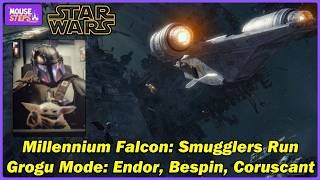 NEW Millennium Falcon: Smugglers Run Grogu Mode: All Three Planets - Endor, Bespin, Coruscant (4K)