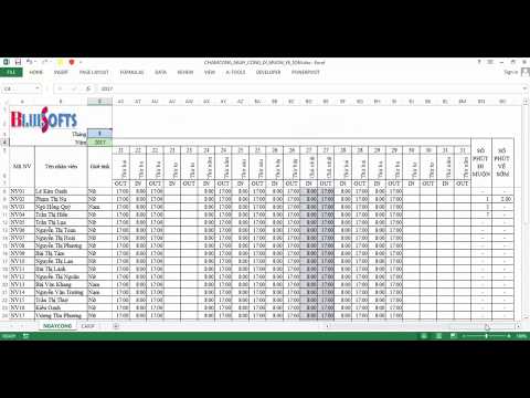 Video File mẫu bảng chấm công theo giờ bằng Excel-Tính số... - youtube