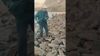 Trout Fishing in Khukush Lake Ghizer Gilgit,Located at an Altitude of Approximately 11883 feet.