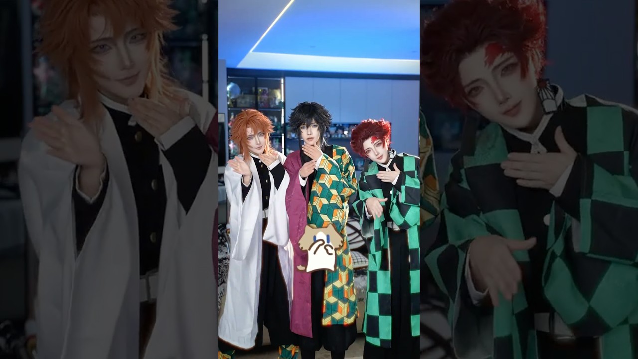 Sabito & Giyu & Tanjiro😊 #anime #game #fyp #demonslayer #tanjiro #cosplay #cosplayer #cosplaygirl