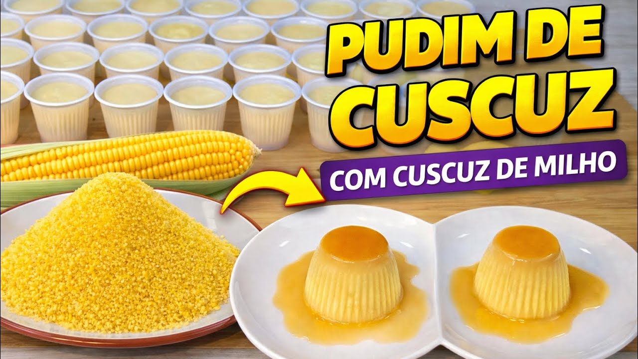 VENDI TUDO EM 1 HORA 😱 - PUDIM DE CUSCUZ NO COPINHO DESCARTÁVEL - NEM PRECISA IR AO FORNO