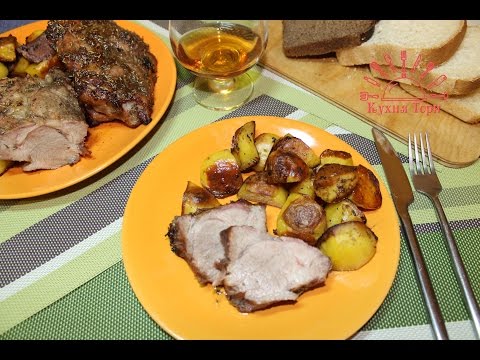 Видео рецепт Запеченная свинина с розмарином и чесноком