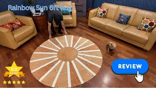 Cozy Comfort! 🌈🧶 6ft Rainbow Sun Rug #homeupgrades