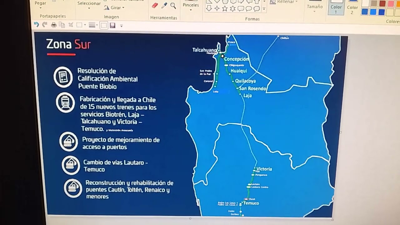 Mapa De EFE Trenes De Chile Zona Sur 08/07/2021 (1)