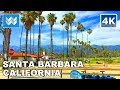 Walking from State St to Stearns Wharf in Downtown Santa Barbara, California | Travel Guide 🎧 【4K】