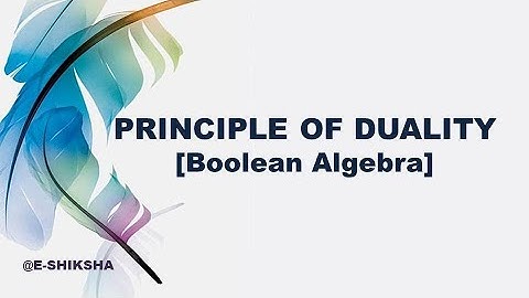 principle of duality [Boolean Algebra] @ESHIKSHAByShardaKarmakar #shardakarmakar