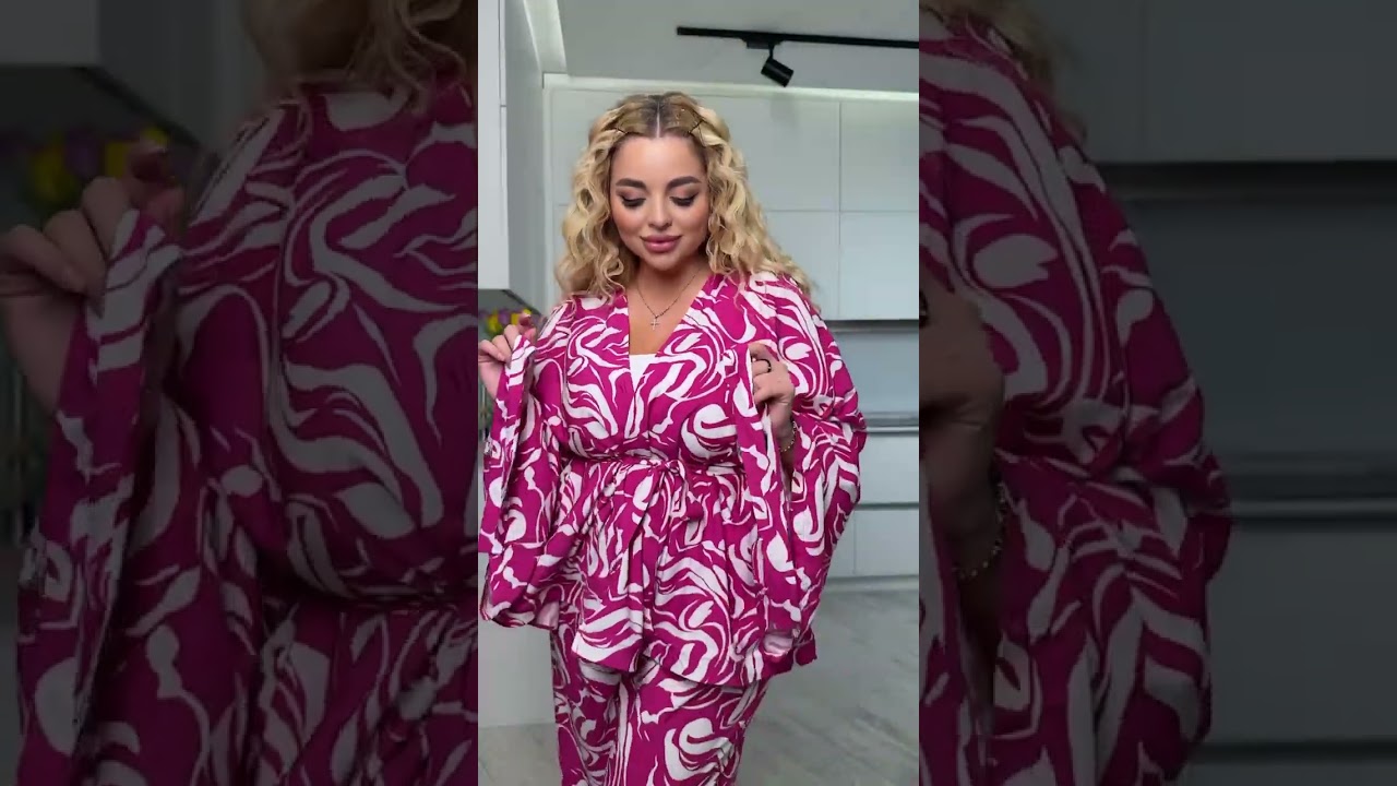 Женский костюм брюки свободного кроя  кофта на запах штапель размер 42-72