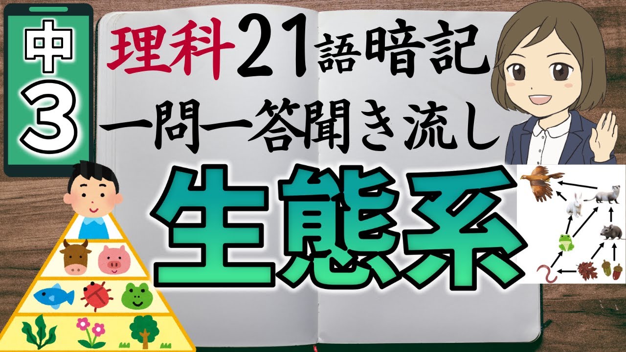 【中3理科一問一答⑤】自然界のつながり食物連鎖・生態系／聞き流し／図解あり